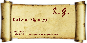 Keizer György névjegykártya